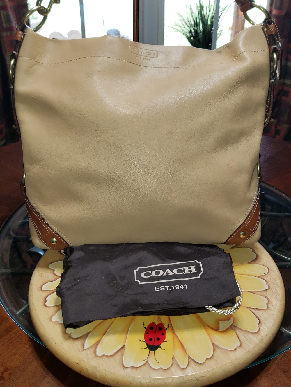 💘🖤💘 COACH 10616 CARLY LIMITED EDITION NAPPA LEATHER VINTAGE HOBO TAN BAG - Picture 11 of 11